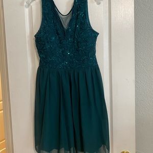 Forest green homecoming dress